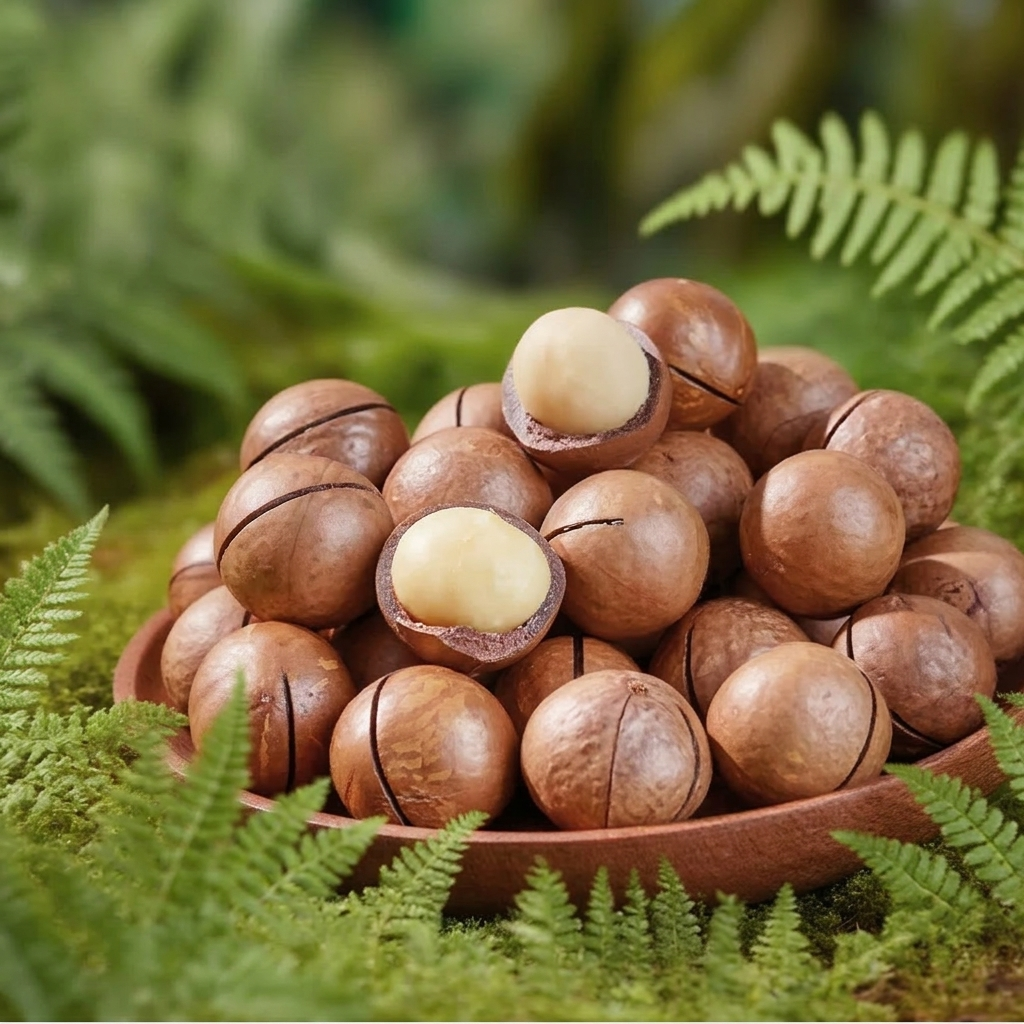 Macadamia nuts in shell